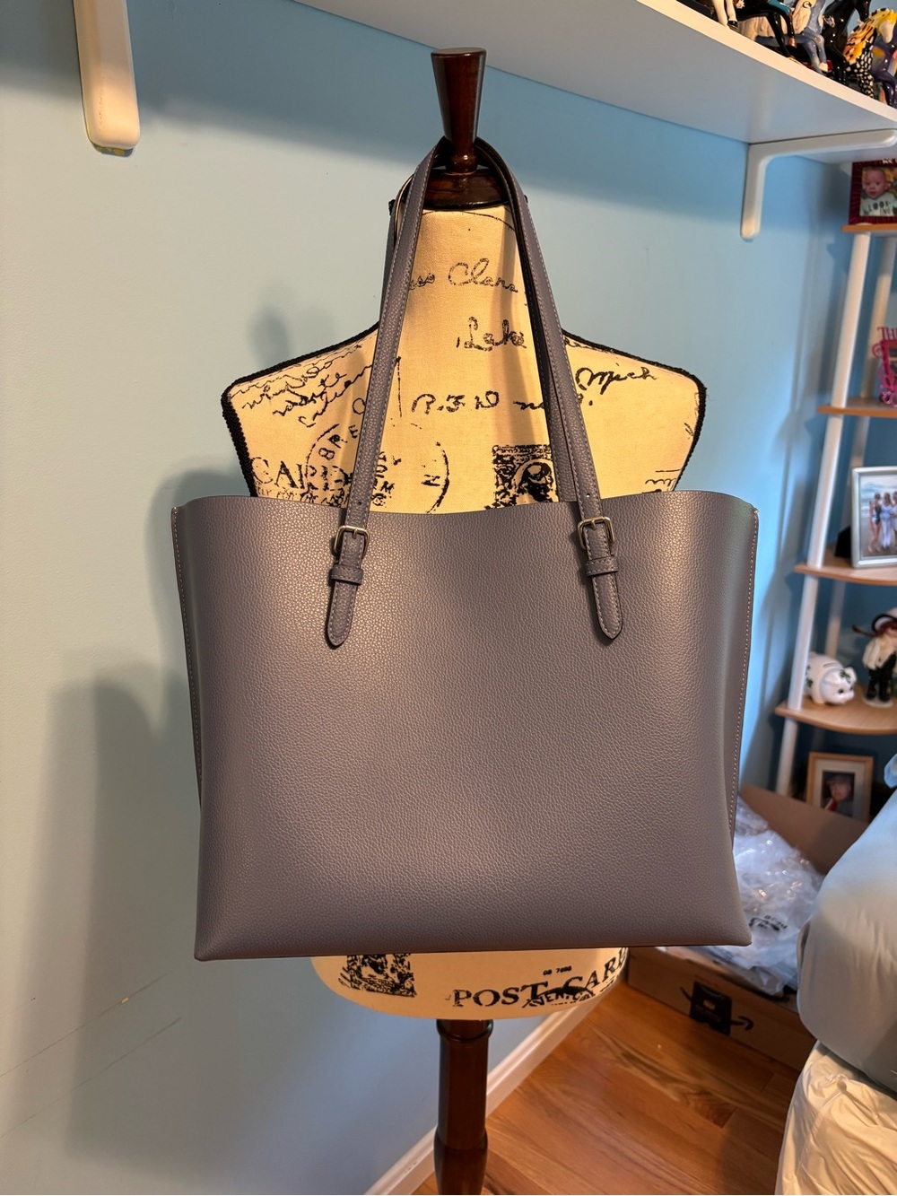 Coach Slate Blue Pebbled Leather Mollie Tote - EUC - Picture 4 of 9